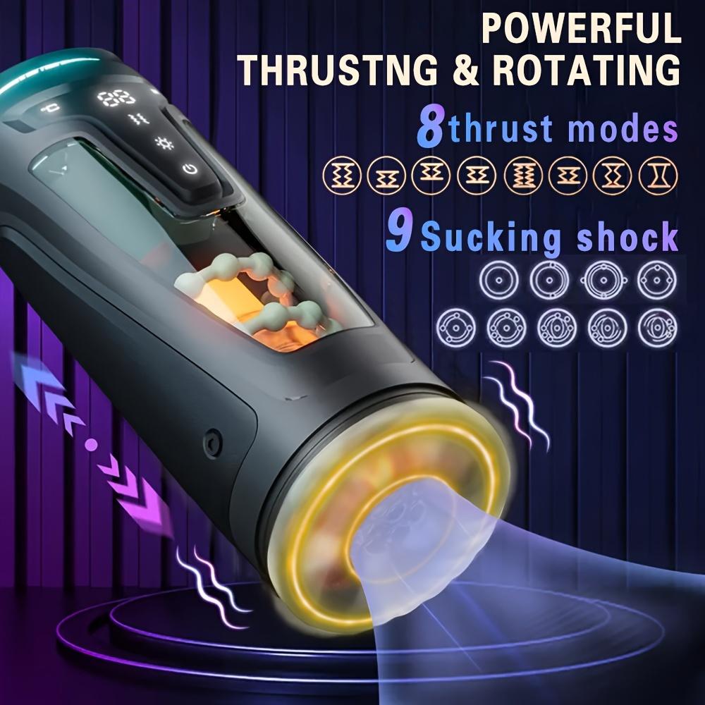 1 Valentine's Day Male Masturbator Gift, 9 Vibrations, 8 Insertion Modes and 2 Heat Levels, Sex Toys, Adult Toys, Penis Pumps