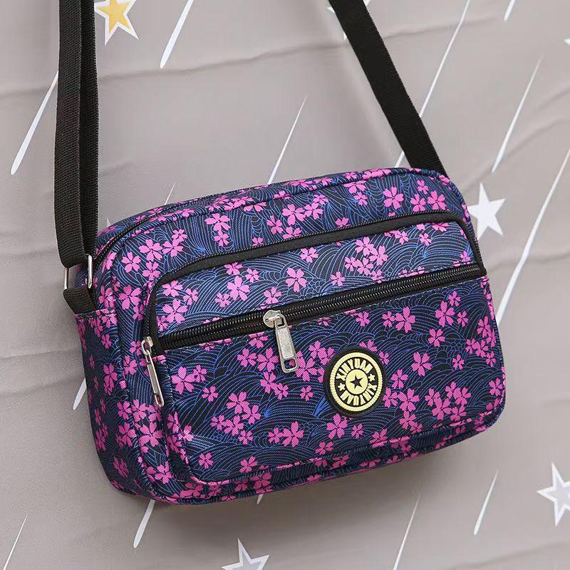 Floral Oxford Cloth Crossbody Bag for Women - Versatile Canvas Bag for Moms and Seniors