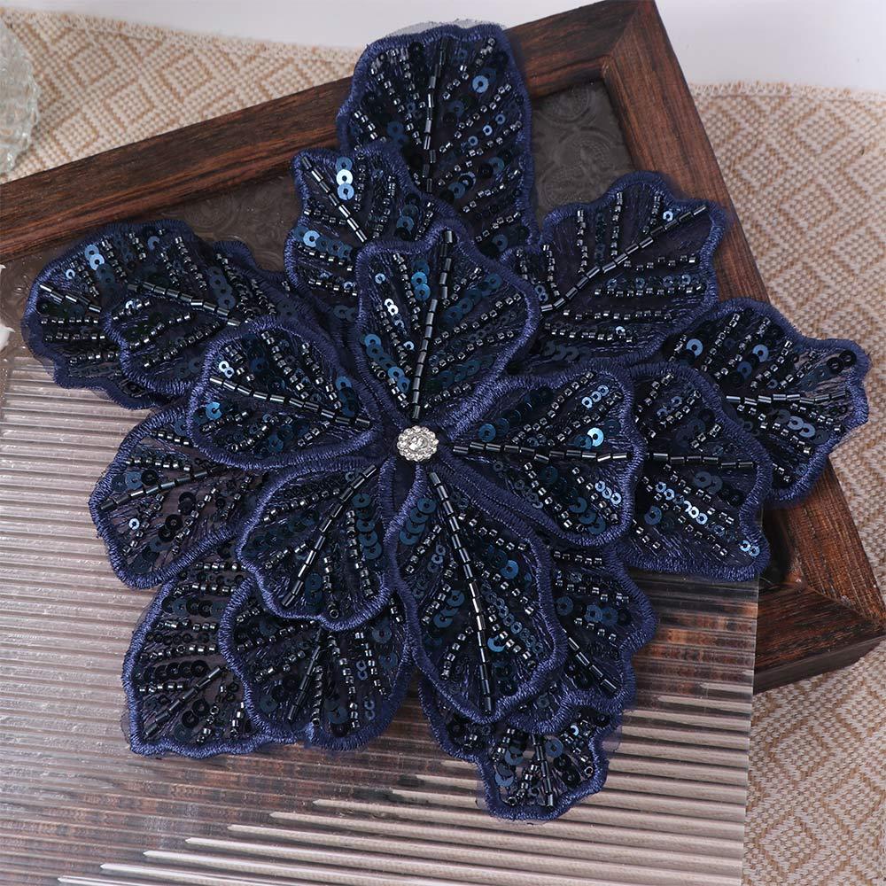 Sequin Clothing Patches Clothing Brooch Clothing Applique Flower Multi-layer Appliques  Women