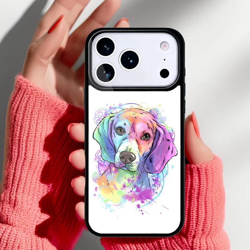 Beagle Floral Dog Phone Case for iPhone 17 16 15 14 13 Pro Max Back Cover for 12 11 Pro Coque