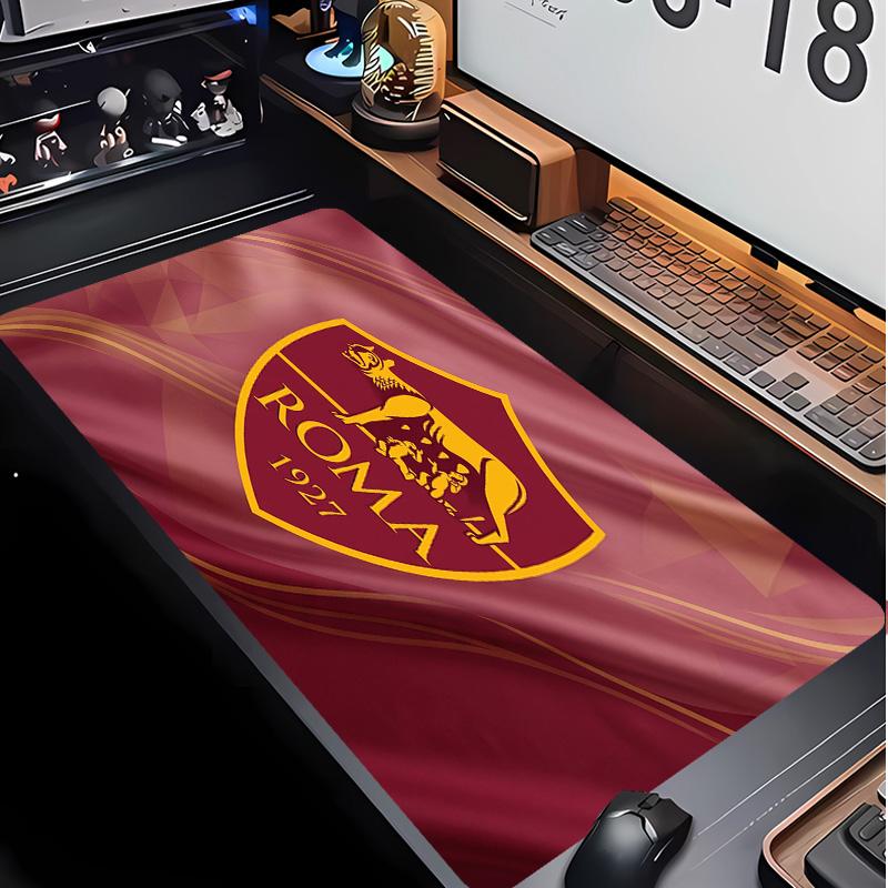 Tappetino per Mouse con Motivo Calcio AS Roma No?Tappetino Mouse da Gioco Antiscivolo con Base in Gomma per Scrivania Ufficio Casa