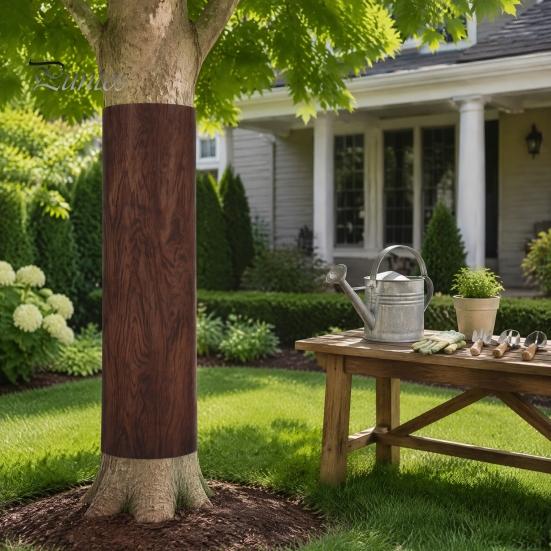 Outdoor Tree Protection Trunk Protector, Squirrel Rodent Baffle Barrier, Bark Texture Wrap with Adhesive for from Raccoon Iguana Guard Trees