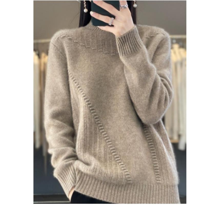 

Женский свитер с высоким воротом, длинный рукав, повседневная одежда для осени и зимы One size