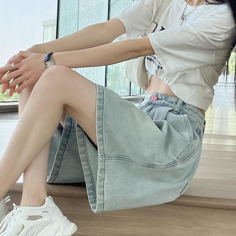 Five-Minute High-Waisted Denim Shorts for Women - Slimming, Loose, A-Line Wide-Leg Capris (Summer 2026)