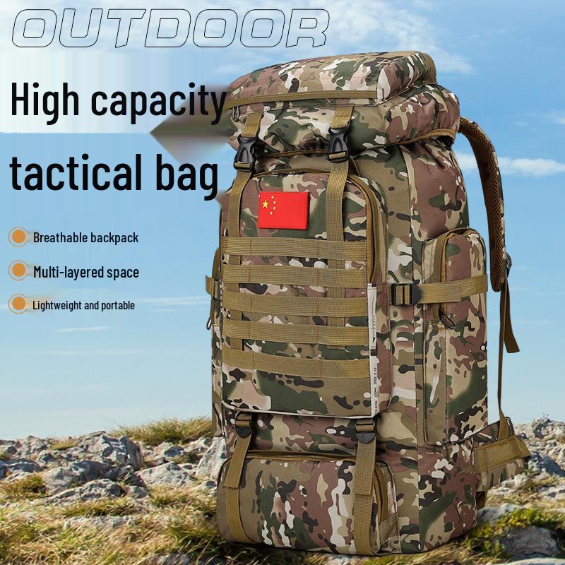 80L Waterproof Outdoor Mountaineering Backpack for Hiking, Climbing, and Sports