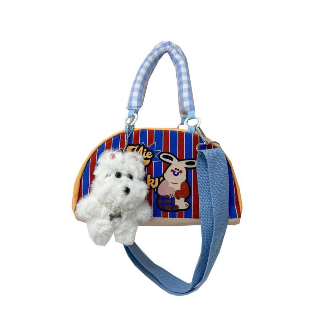 

Korean Style Children s Stripped Handbag Kawaii Crossbody Shoulder Bag Semi-circle Shape Bag Gifts Rabbit