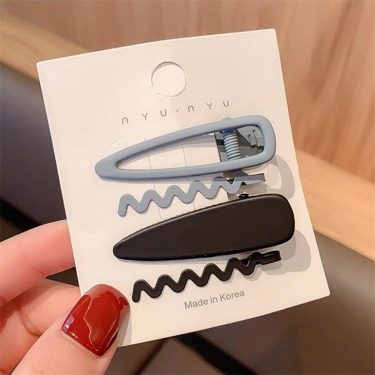 4 Pcs Set rainbow Hair Clips Accessories Baby Girl Bobby Pin Paint Wavy Hair Pin