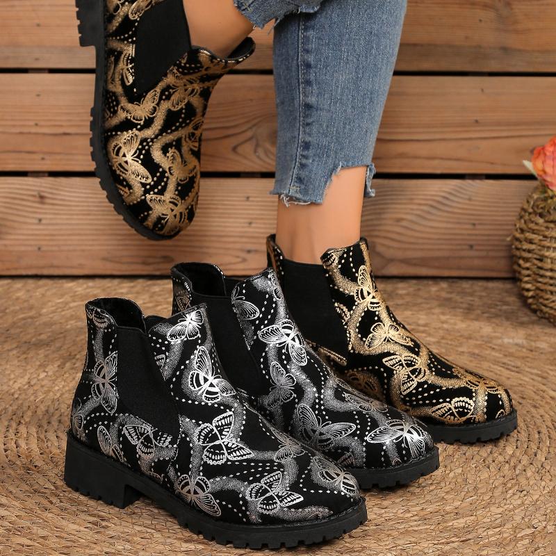 Women Boots Luxury Comfortable Outdoor Shoes Chunky Heel Work Anti-slip Shoes for Women Casual Round Toe Ankle Boots