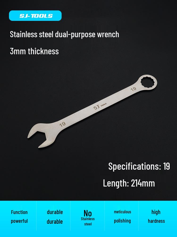Shangjiang Reversible Ultra-Thin Stainless Steel Open-End Wrench for Auto Repair