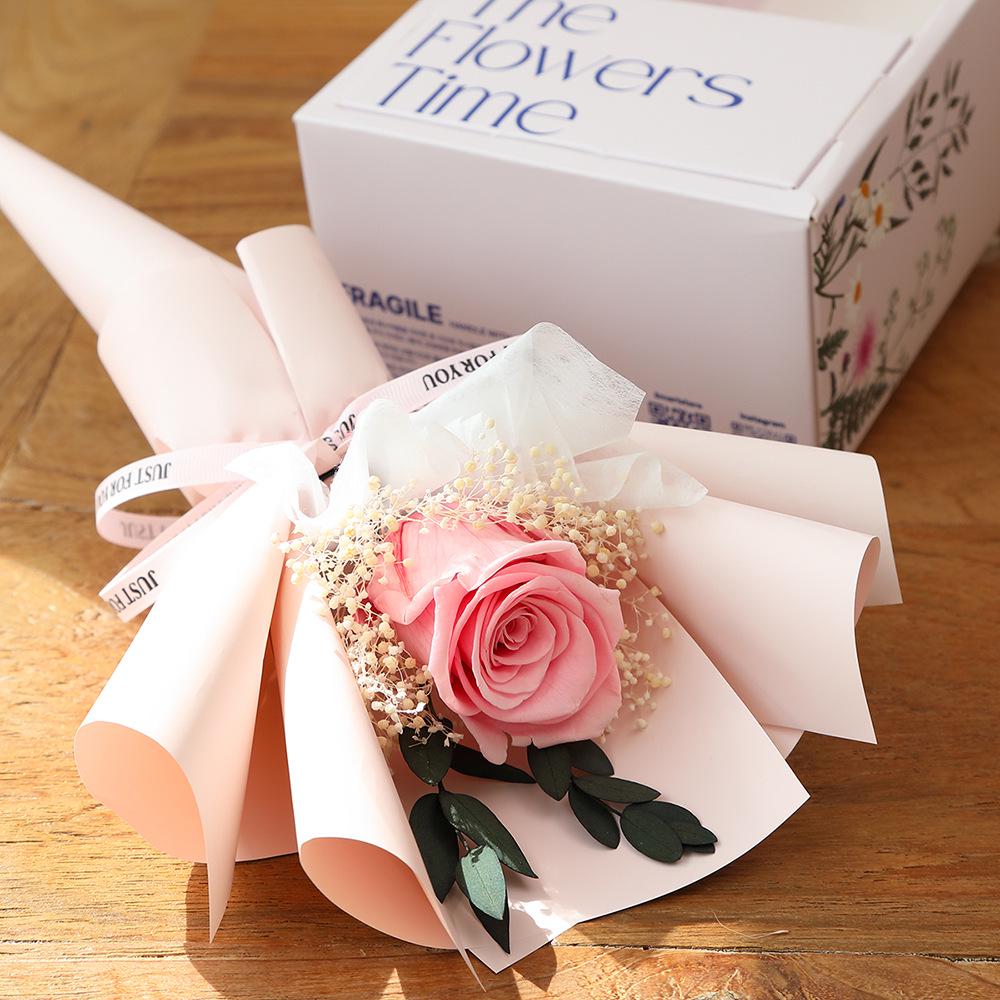 Eternal High-End Rose Bouquet with Real Fresh Flowers