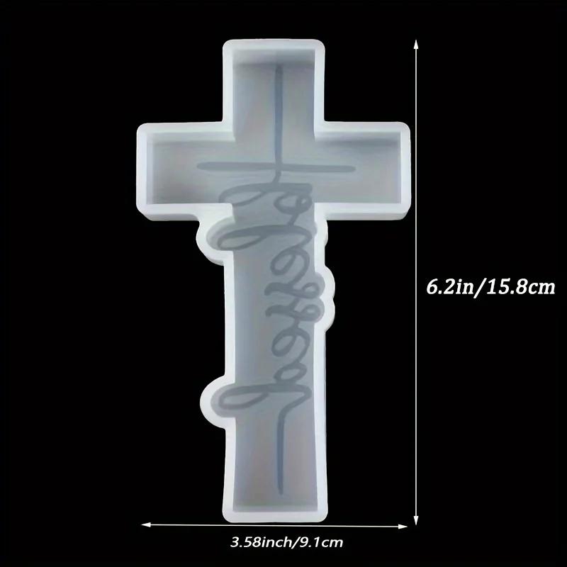 Faith Cross Pendant Resin Mold, Religious Silicone Mold for Making Freshie, Soap, Resin, Candles, Candy, DIY Cross Decoration