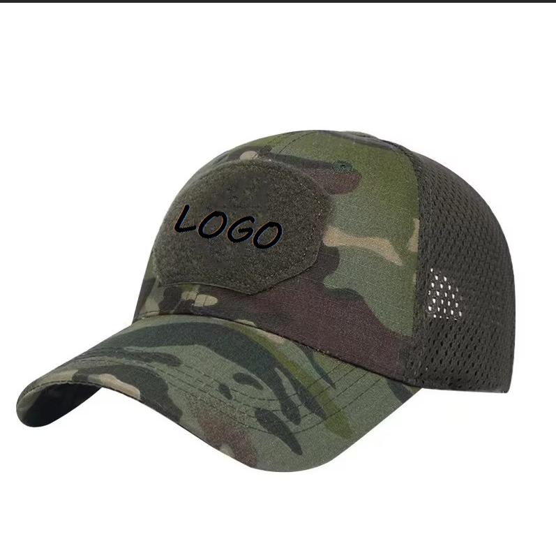 Hot Selling Unisex Fashion Breathable Tactical Satin Hat Pure Cotton Outdoor Trucker Sports Baseball 6 Panel Camo
