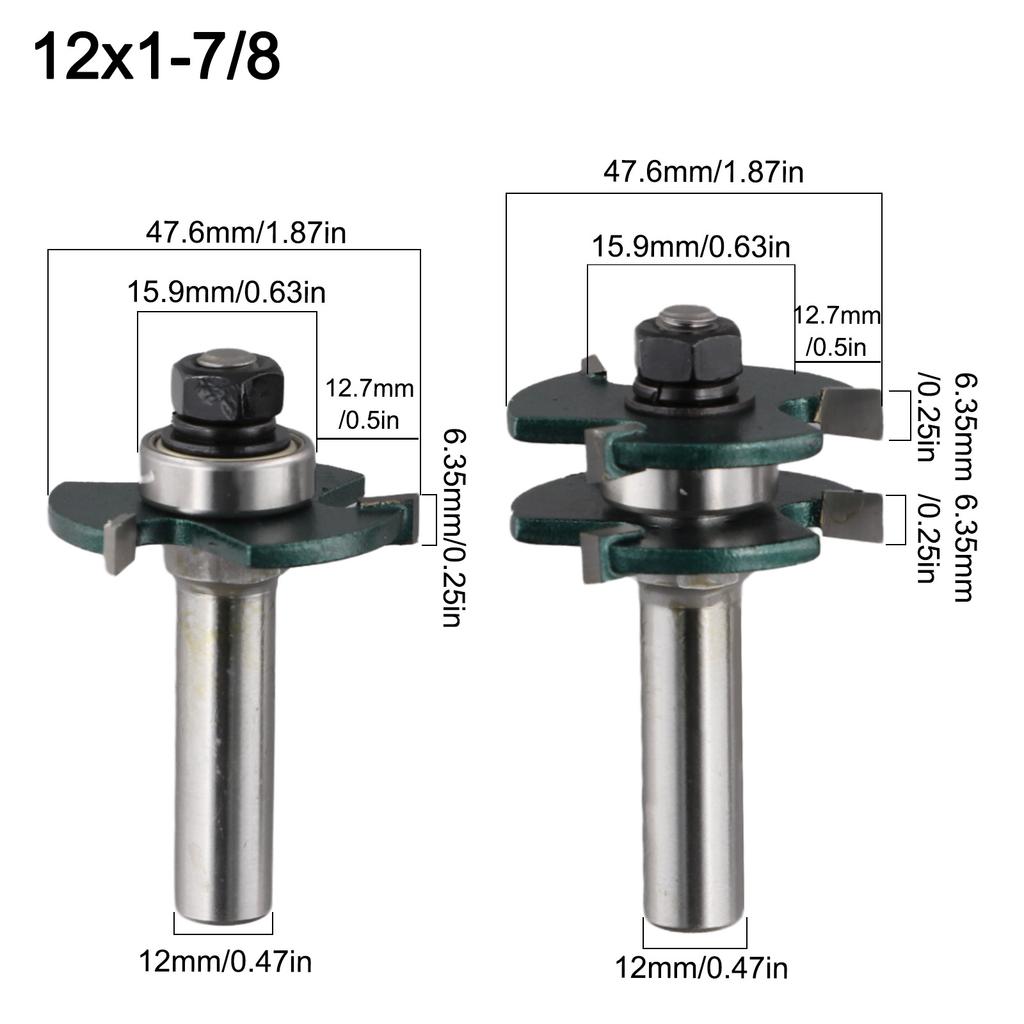 12 MM 12,7 MM Schaft 3-Zahn-Nutfräser Mehrblatt-Technologie Präzises Schneidwerkzeug Vielseitige Holzbearbeitungswerkzeuge