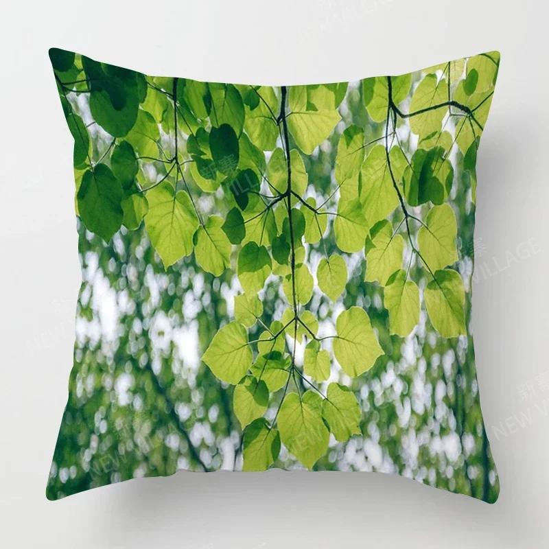 Nordic Fall Home Decor Autumn Throw Pillow Case Sofa Cushion Cover Modern 45x45cm 50x50 60x60cm 40*40cm Leaf Plant Green