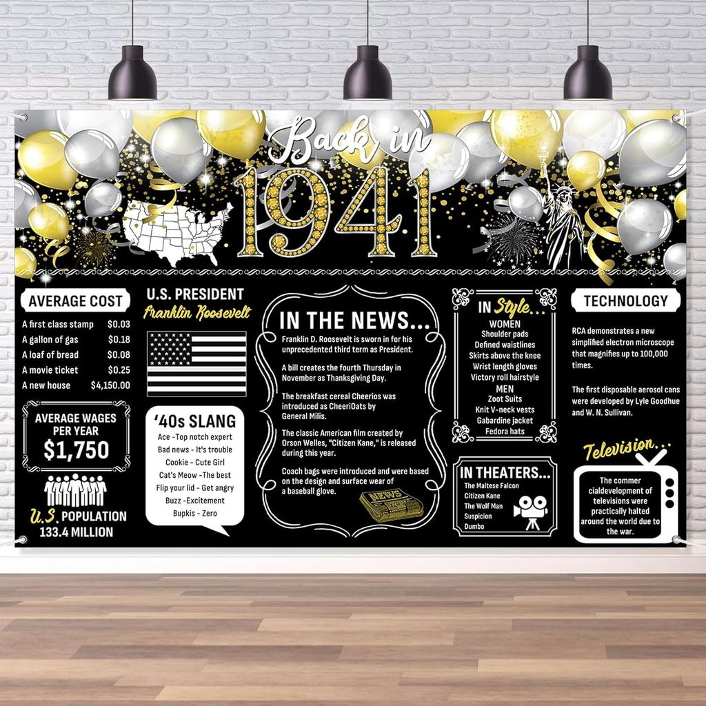 50th Birthday Black Gold Party Decoration Back In 1976 Backdrop Large Banner Birthday Party Poster Supplies Vintage 1976 Photography Background for