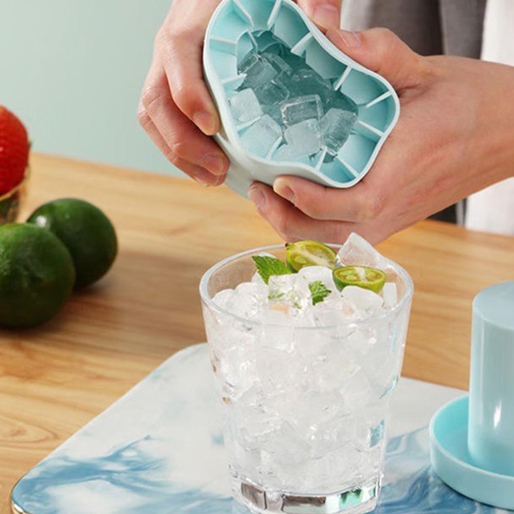 Silicone Ice Cube Trays With Lid Press-Type Design Easy-Release Ice Cup  Home
