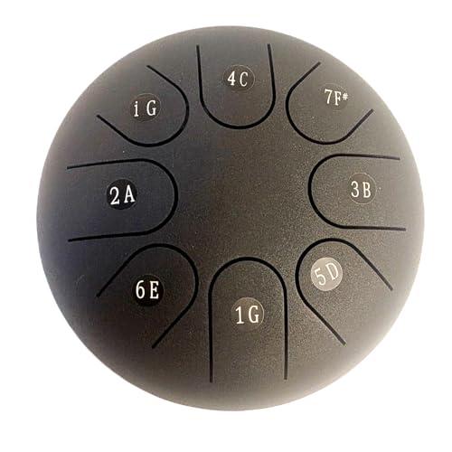 

Aiersi KG-6 Tongue Drum, 6-inch (150mm diameter), Key: G major, E minor, 1 octave, A=440Hz | Includes soft case, mallets, finger mallets (2x M, 2x L),