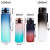 500ML/1000ML Sports Water Bottle Leak Proof Colorful Plastic Cup with Filter Portable Rope Outdoor Travel Gym Fitness Jugs