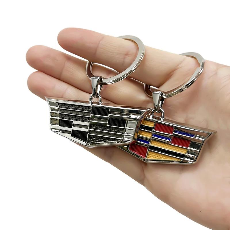 Porte-clés en cuir et alliage avec logo de voiture, anneau et pendentif pour Cadillac ATS BLS CT4 CT5 CTS Escalade SLS SRX XT5 XT6 XTS