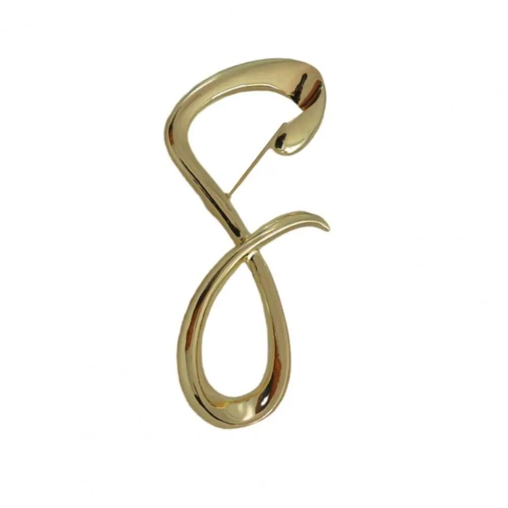 Exquisite Lucky Number Brooch Gold Irregular Metallic Brooches Personality 8-shaped Pin  Men