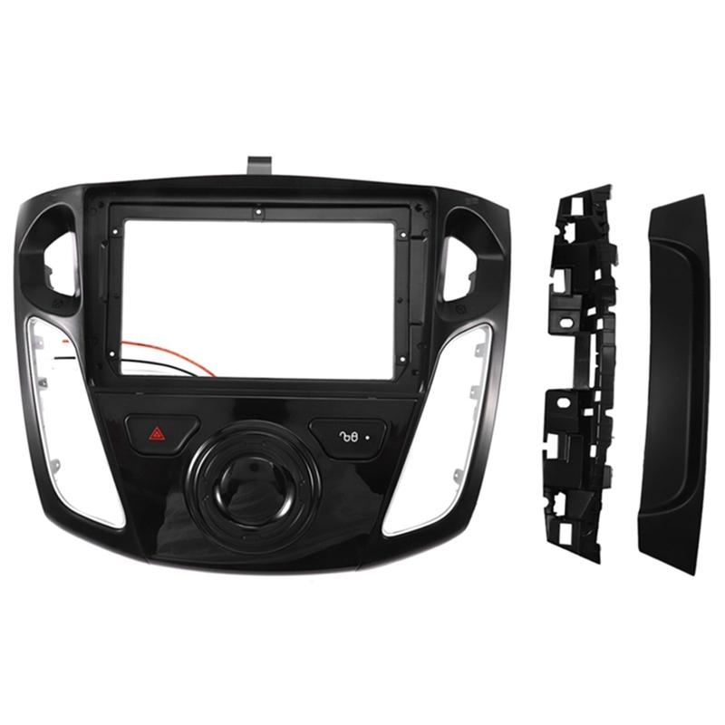 Car Radio Fascia Trim Kit, 9 Inch Dash Panel 2 DIN DVD Frame Install Kit For Ford Focus 3 2012 2013 2014 2015 2016-2018