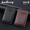 Baellerry Carbon Fiber Texture Anti RFID Theft Card Holder Artificial Leather Purses Wallets Vintage Design Business ID Credit Card Holders
