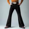 Pantaloni de costum pentru bărbați, noi, din catifea aurie, culoare uni, casual, formali, slim, evazați