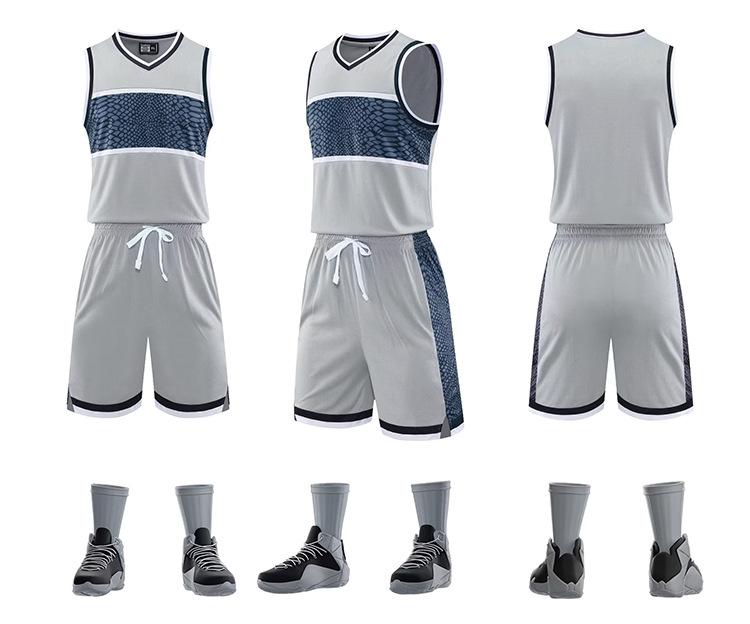 New Basketball Jersey Set Men S Adult Personalized Training Jersey Summer Game Jersey Women S Jersey Jersey Clothing M серый