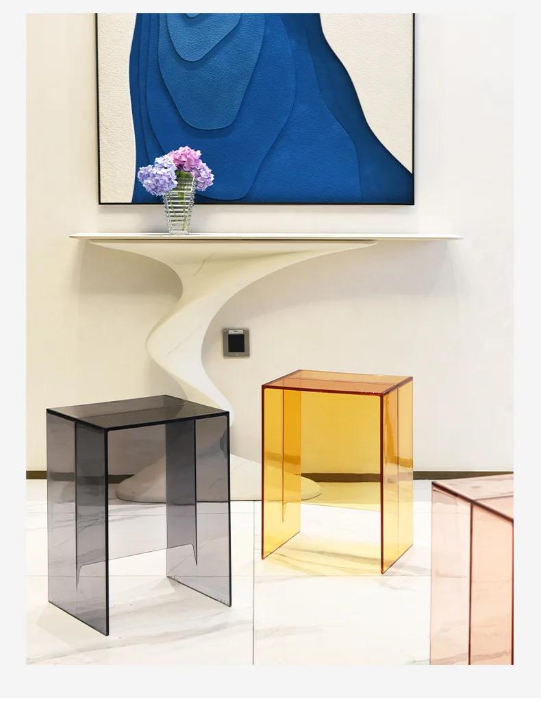 Nordic Acrylic Sofa Side Table Living Room Home Minimalist Mini Coffee Table Ins Creative Transparent Bedside Small Table