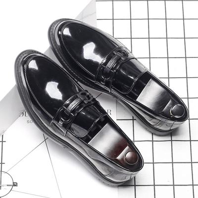 Thick-Soled Patent Leather Glossy Men'S Shoes Korean Version Of The Trend One-Pedal Round Head Small Leather Shoes Personalized Trendy Shoes 9201-A