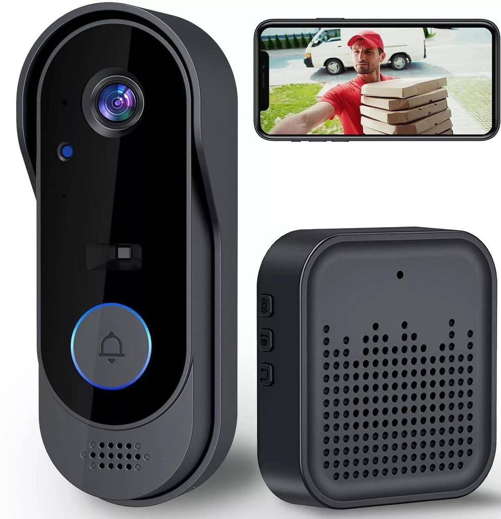 Smart Video Doorbell-Wireless WiFi Security Camera with Night Vision,two-way Audio,real-time Notification,cloud Storage,smart Home Security Doorbell