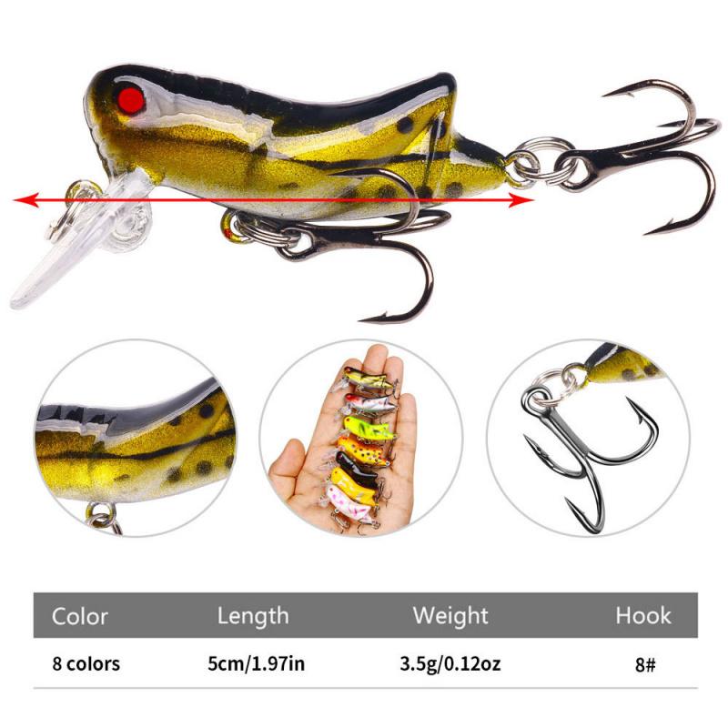 5CM3.5G Esca Cicala Bionica Lunga Distanza Vibrante Affondante Galleggiante Sistema di Superficie Speciale per Pesce Mandarino e Persico