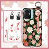 Silicone Flower Phone Case For Blackview Oscal C70 Kickstand Waterproof Dirt-resistant Shockproof Wrist Strap Durable