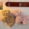 Cute Cartoon Dog Plush Pom Pom Chenille Hand Towel, Super Absorbent Hanging Towel for Kids, Soft Bathroom Drying Sponge