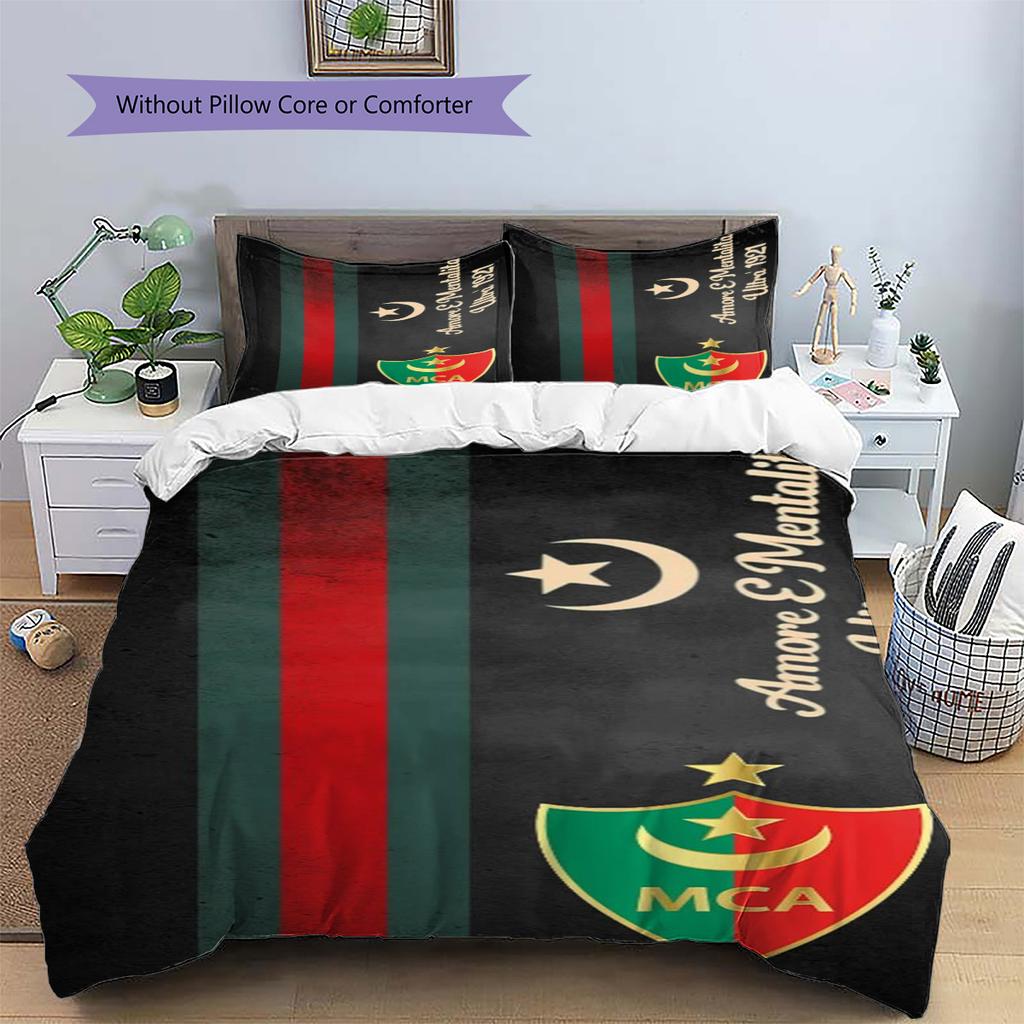 Mouloudia Club Alger MCA Pattern Bedding Set Quilt Cover Pillowcase Home Decor Gift (1 * duvet cover + 2 * pillowcase, without cor