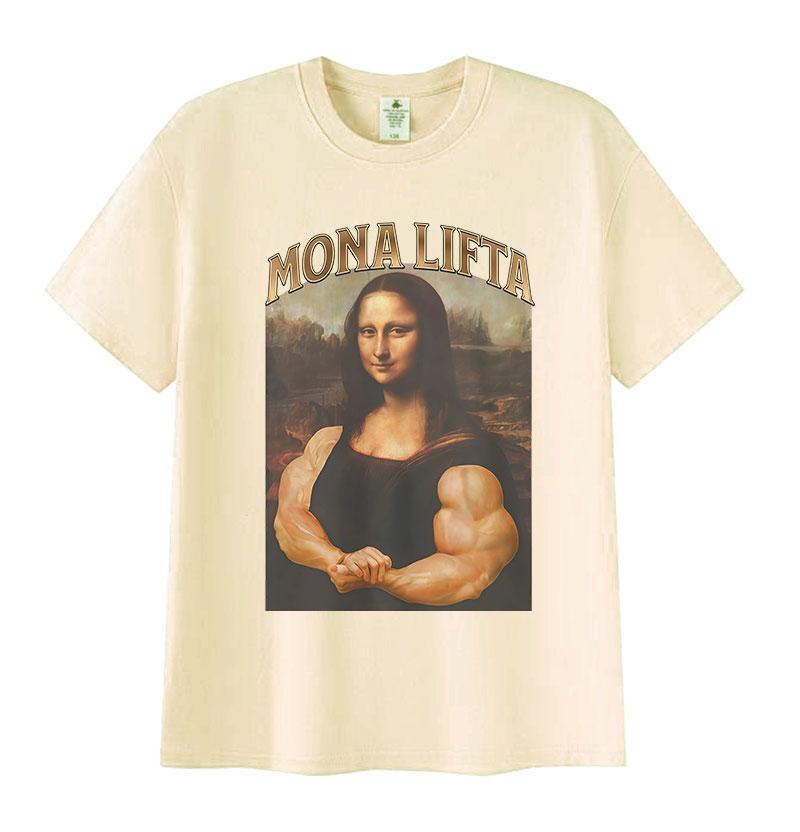 Mona Lifta Funny Gym Graphic T Shirt Unisex Women Vintage High Quality Fashion Tshirt Casual 100 Cotton Short Sleeve Tshirts Tops