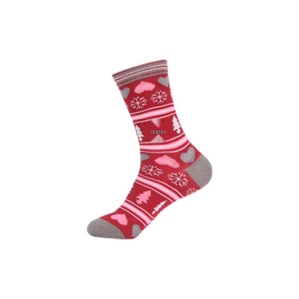 Autumn Santa & Reindeer Christmas Mid-Tube Cotton Socks for Men & Women - Trendy and Comfortable