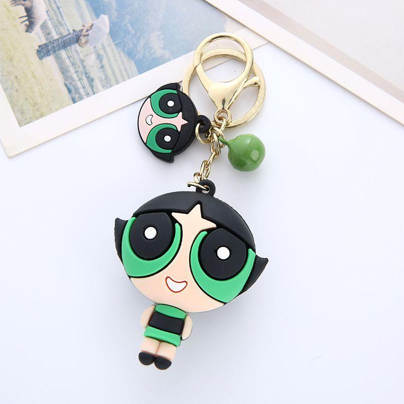 Lovely Powerpuff Girls Cartoon Keychain Bag Pendant For Kids