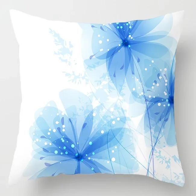 Glitter Marble Agate Cushion Cover Blue Geometry Flower Polyester Throw Pillow Case Car Sofa Decorative Pillowcases Home Decor