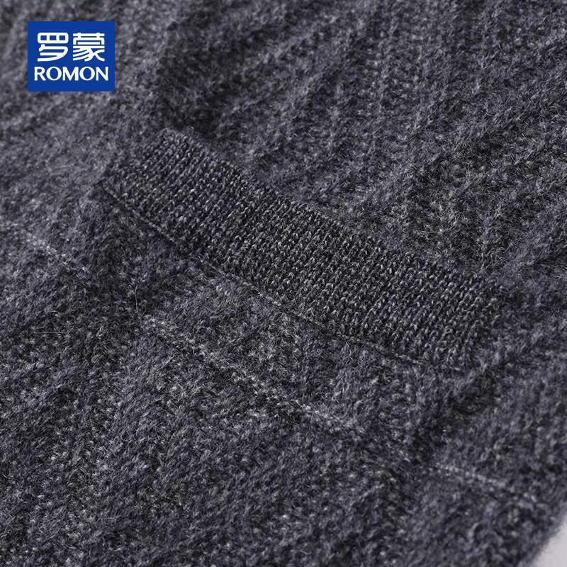 ROMON Men's 100% Cashmere Thickened V-Neck Cardigan