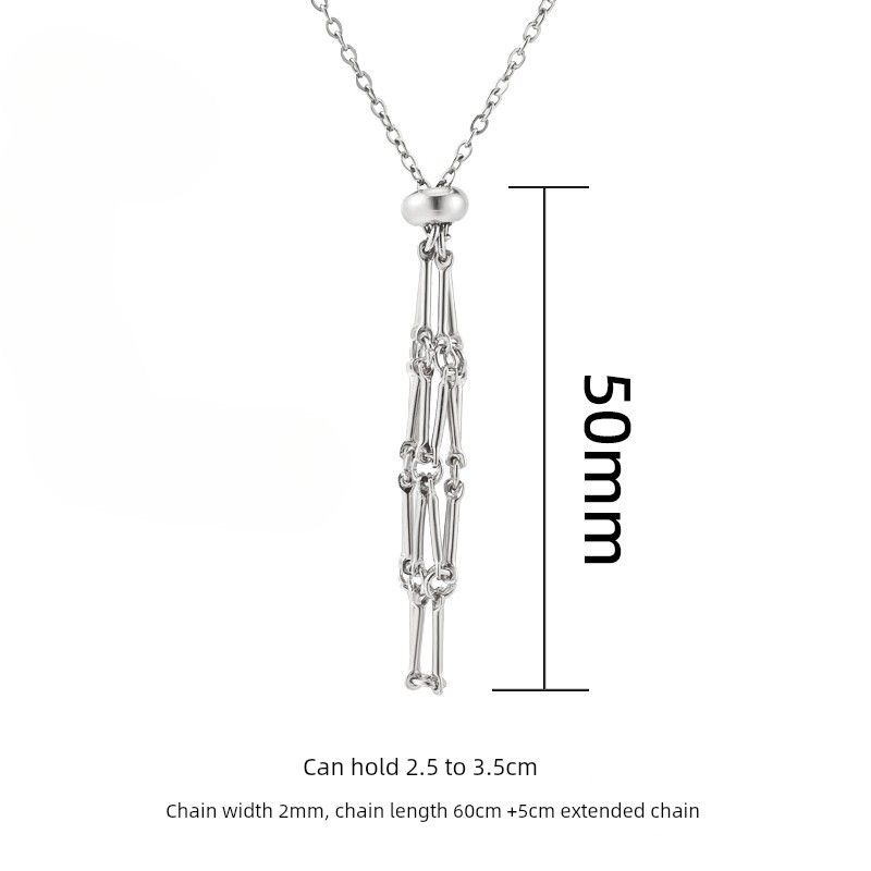 European and American New Natural Crystal Raw Stone String Bag Bamboo Necklace Woven Pendant Adjustable Chain String Bag Cage Pendant
