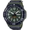 Standard Big Face Quartz Men S Watch Green Velcro Band Mrw 210hb 3bv