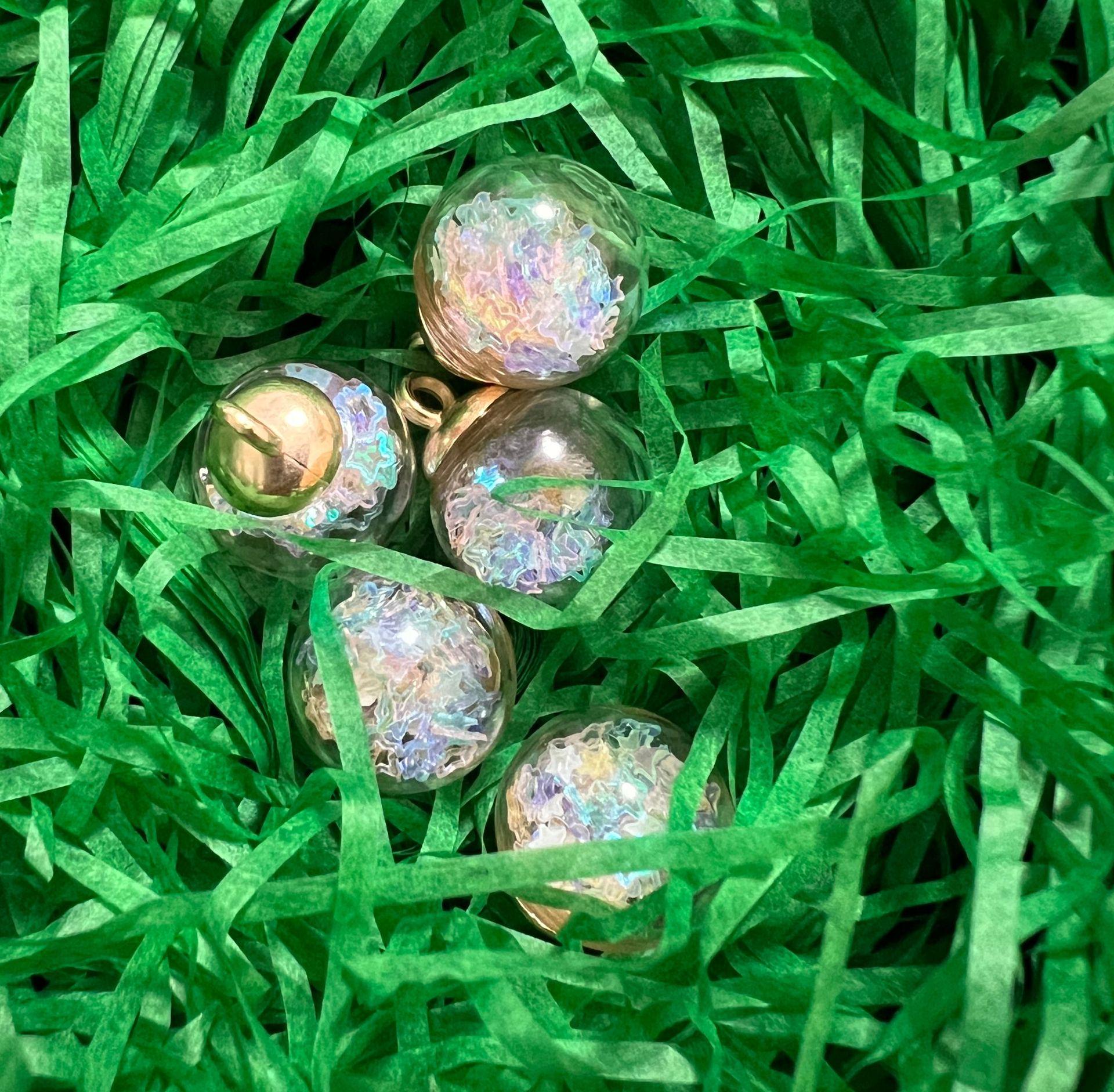 

Разноцветная подвеска в виде стеклянного шара с пайетками-звездочками для изготовления украшений и аксессуаров своими руками 16MM