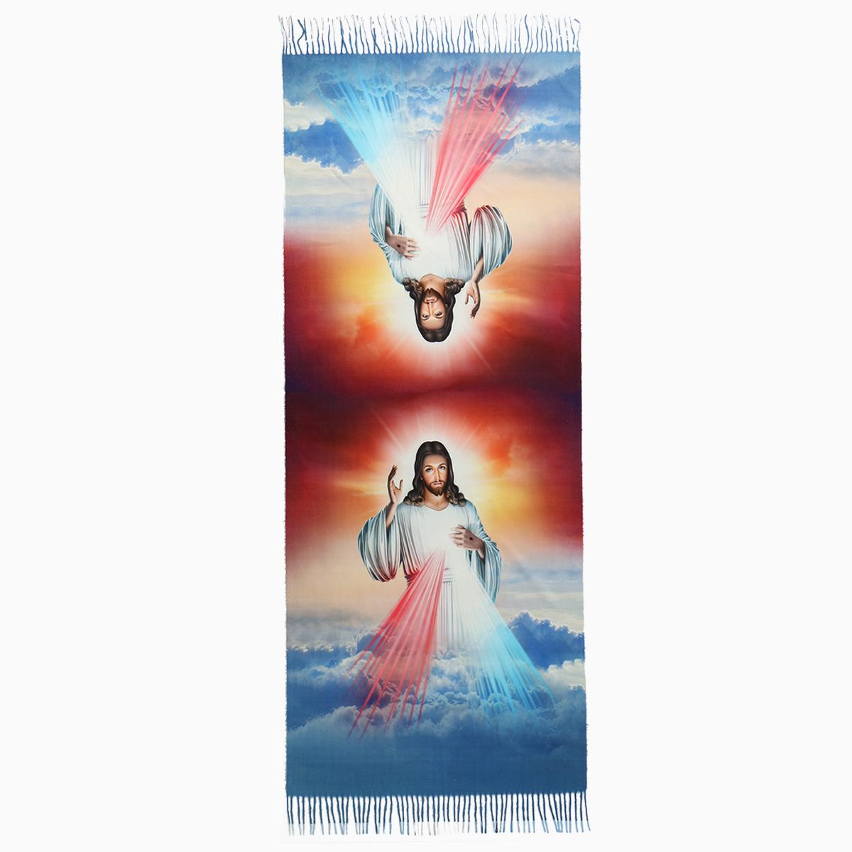 

Winter Scarves Catholic Virgin Mary Long Shawl Warm Wrap Tassel Scarf Soft Lady Of Fatima Ladies Custom 180*70Cm