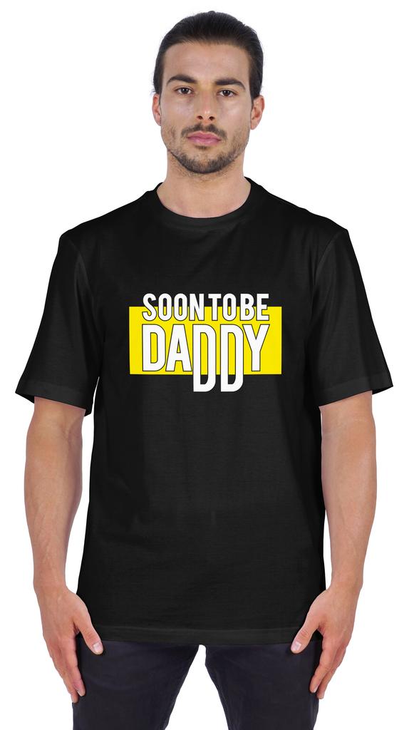 Inkmeso Men's Graphic Printed "Soon To Be Daddy" Pregnancy Announcement Tshirt Crew Neck Tee For Being
