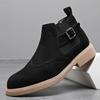 Quality Handmade Stitched Casual High Top Leather Boots Fashion British Style Business Versatile Men's Boots Brand Driving Boots