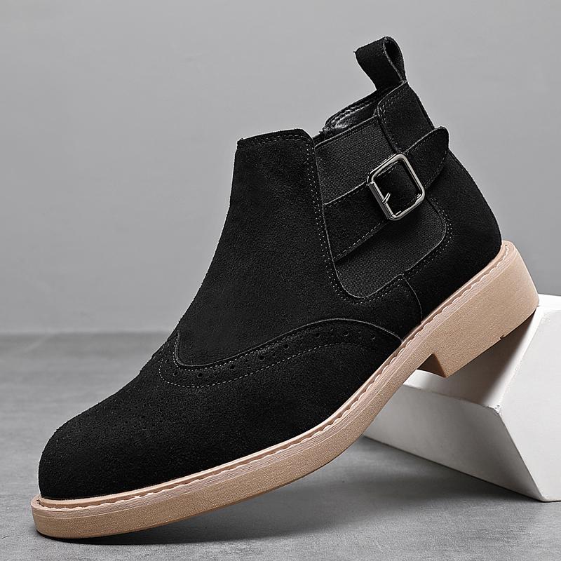 

Quality Handmade Stitched Casual High Top Leather Boots Fashion British Style Business Versatile Men s Boots Brand Driving Boots 44