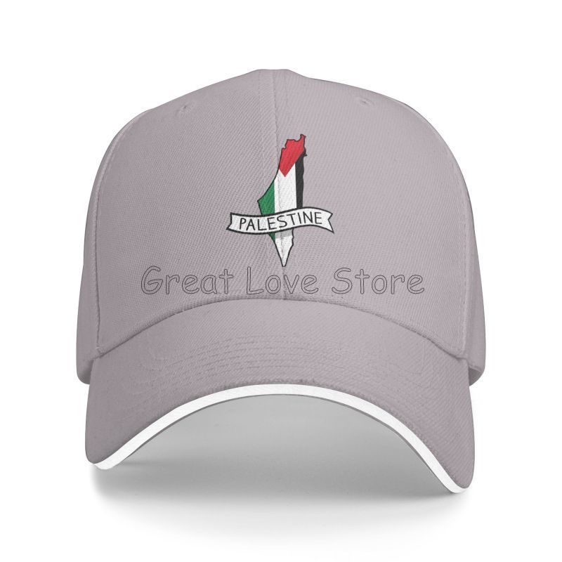 Palestine Flag Map Sticker Baseball Cap Casual Snapback Peaked Cap Unisex Sandwich Caps Sun Visor Bucket Hat Golf Hats