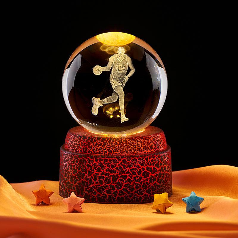 Durant Crystal Moon Music Box Night Light Ornament