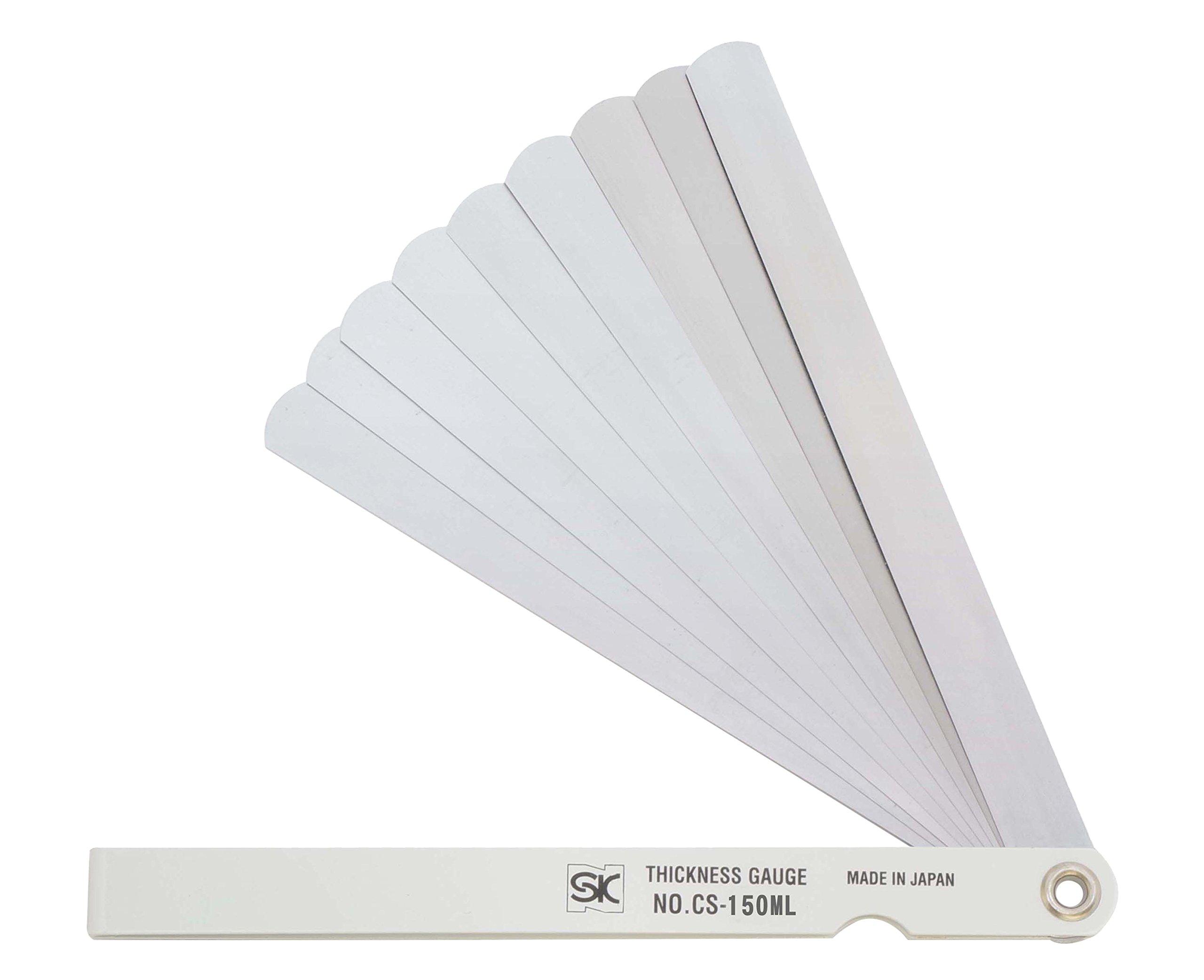 

Niigata Seiki SK Made in Japan Thickness Gauge Color Sleeve Type White 19 Pieces 150mm (Gap Gauge) CS-150ML 0.01-1.00mm
